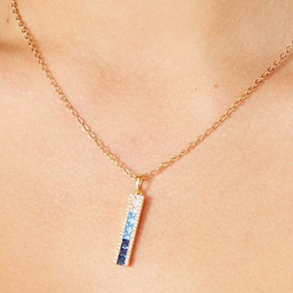 NEW Vince Camuto Blue Ombre CZ Necklace